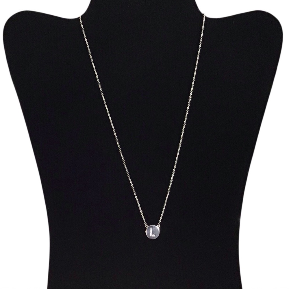 Dainty L Pendant Necklace Initial Silver Tone Fashion Jewelry